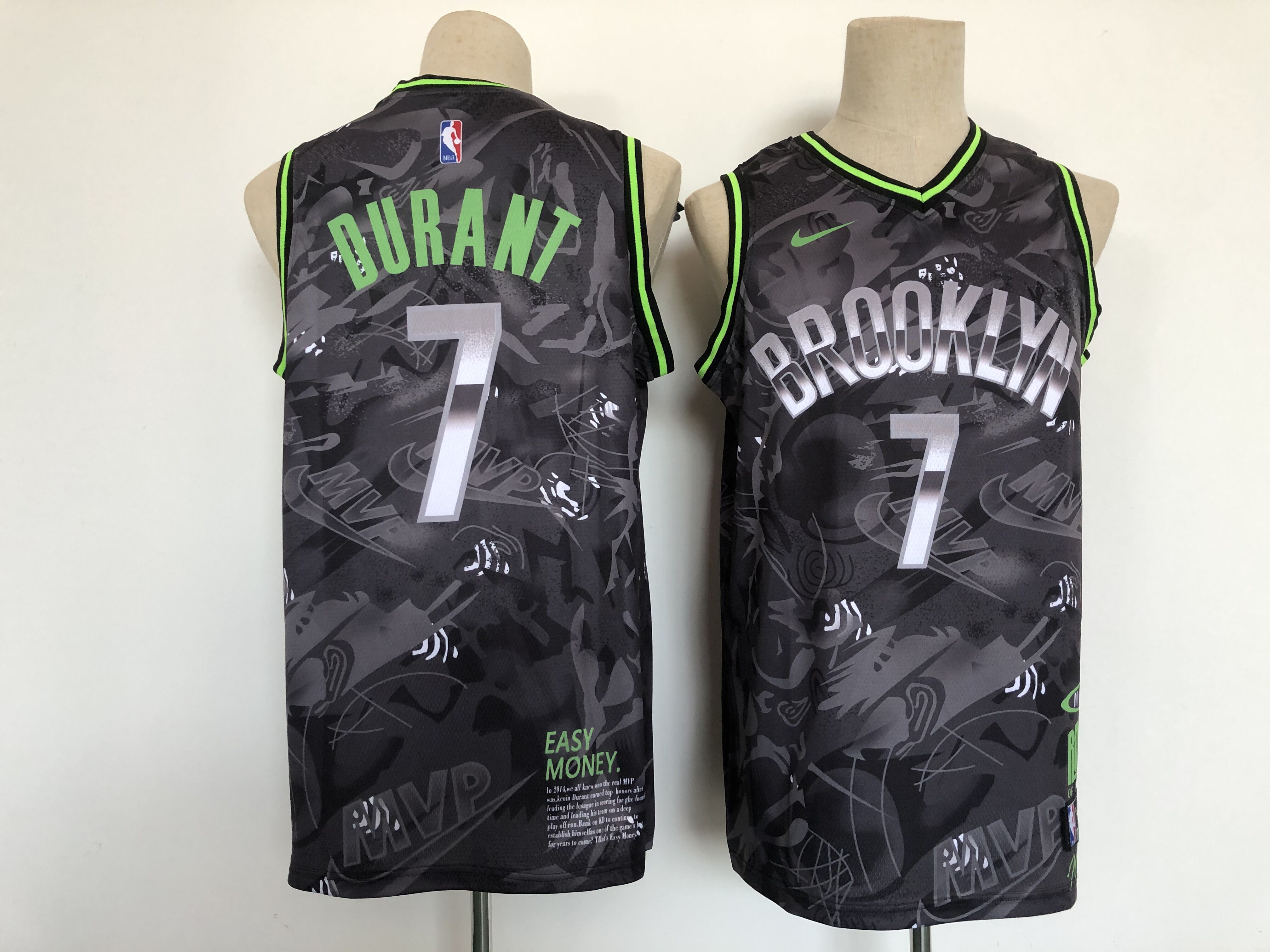 Men Brooklyn Nets #7 Durant Black MVP version Nike 2021 NBA Jerseys